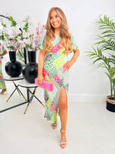 The Bronwyn - Green Mixed Print Maxi Dress